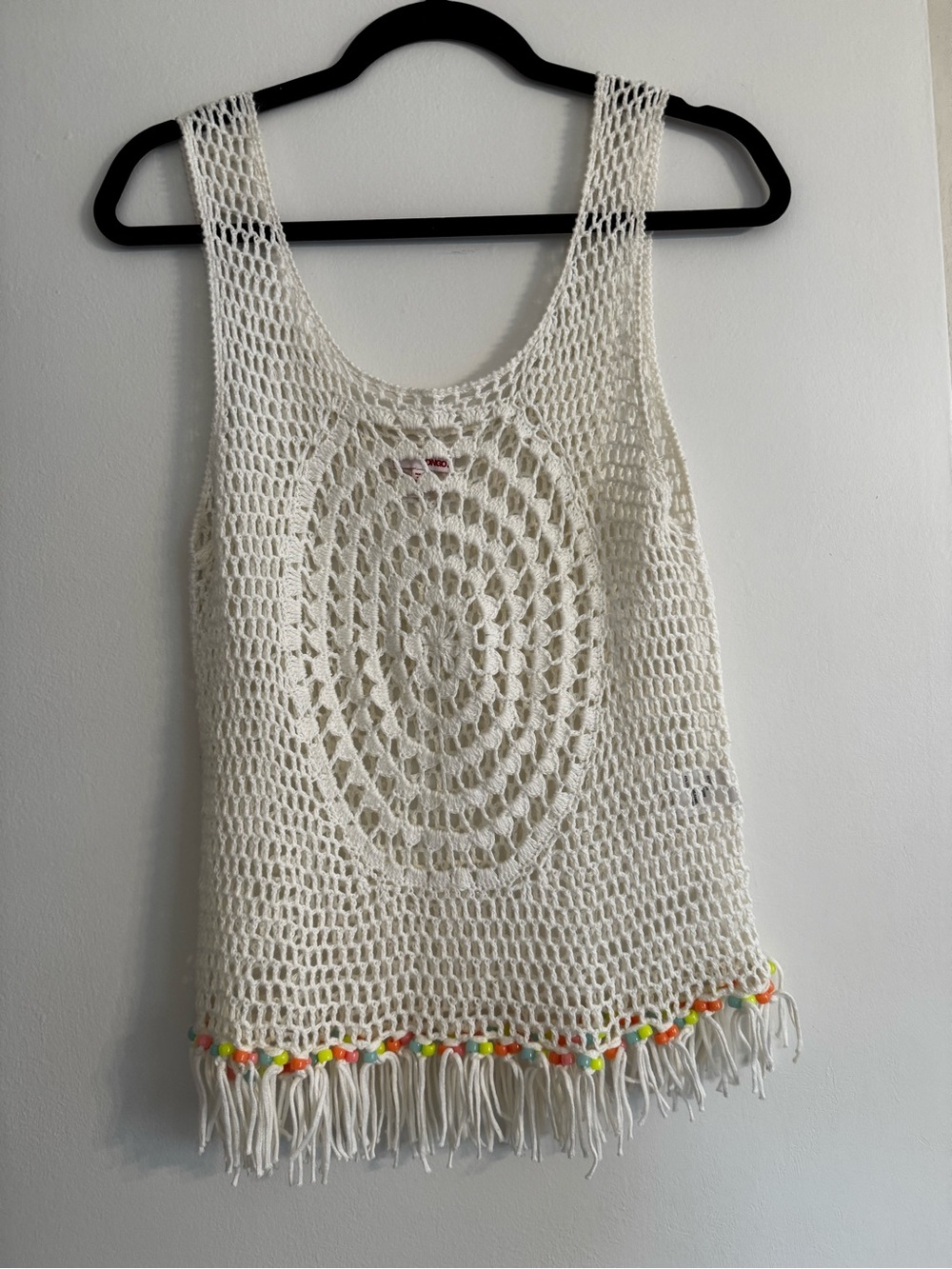 BONGO White Open-Knit Crochet Tank Top